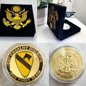 Moneta Sfida Militare Cavalleria Prima 1° Divisione Combattimento Cav Esercito USA - Foto 1 di 2