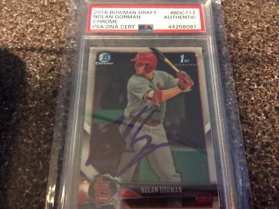 Nolan Gorman 1st Bowman Chrome Auto - Image 1 of 2