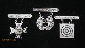 PISTOLA DE MARINES DE EE. UU. INSIGNIA EXPERTO TIRADOR PIN FRANCOTIRADOR - Imagen 1 de 12