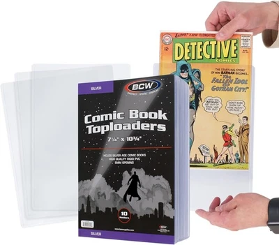 BCW Topload Soportes para Silver Comic 7 1/4 x 10 3/4 Paquete de 10 PVC Rígido Foto 1 de 4