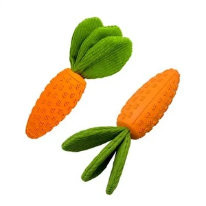 2 PCS Durable Rubber Carrot Dog Toy - Squeaky Chew Toy for Large Dogs, Puppy ... - Picture 1 of 5