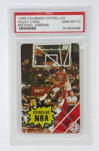 1988 Fournier Estrellas Rules Card Michael Jordan PSA GEM MT 10 - Bild 1 von 5