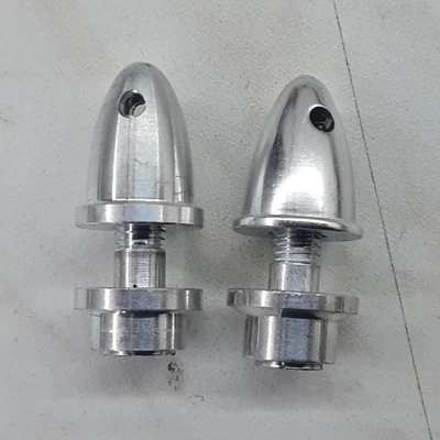 2 Stück 4,0mm ALU Spinner Propeller Mitnehmer Prop Adapter + Klemmkonus silber - Bild 1 von 4