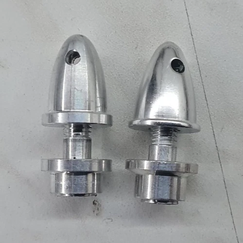 2 Stück 4,0mm ALU Spinner Propeller Mitnehmer Prop Adapter + Klemmkonus silber - Bild 1 von 4