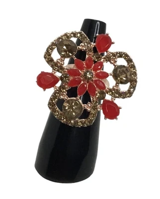 Indian Bridal Bollywood CZ último tono dorado tamaño libre ajustable anillo... - Imagen 1 de 4