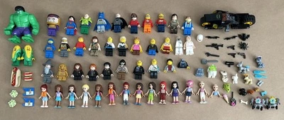 Lego Minifigures Lot Harry Potter, Batman, Superman, Hulk, Super Heroes, Friends - Image 1 of 4