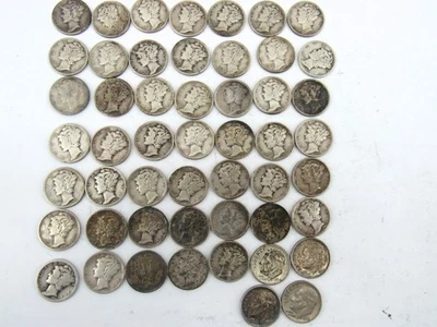 Lot of 50 US Silver Mercury Dimes - Image 1 of 2