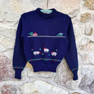 The eagles eye vintage 80s crew neck farm sweater size kids medium - Picture 1 of 5