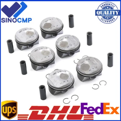 6x Pistons Rings Set STD Φ96mm For Porsche Macan Panamera S 4S 3.0T V6 970 95B — 第 1/4 张图片