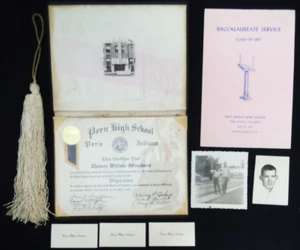 VTG 1967 PERU INDIANA HIGHSCHOOL DIPOLOMA TASSLE & BACCALAUREATE PROGRAM ++ e - Picture 1 of 4