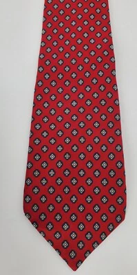 Corbata Pierre Cardin Clásica Geométrica Roja 3 1/2 X 57 Buen Estado Foto 1 de 3