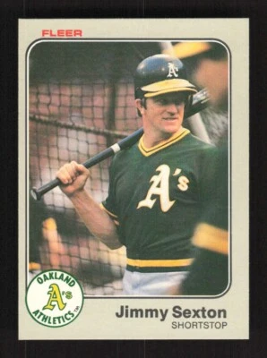 1983 Fleer Baseball Card Jimmy Sexton #533 Oakland Athletics - Image 1 of 2