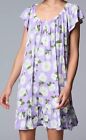 SIMPLY VERA WANG Nightgown Sleep Shirt Sz XL - Lavender Floral - New