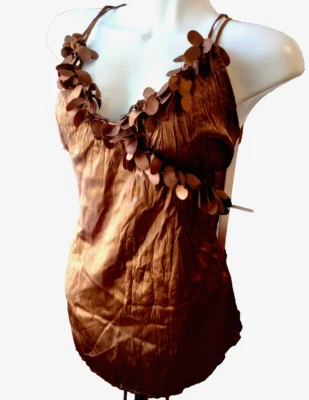 LAPIS коричневый бронзовый атласный майка блузка размер S - Изображение 1 из 2