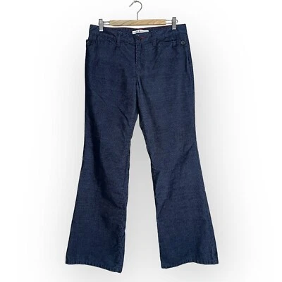 Tommy Hilfiger Y2K Vintage Cords Pants Loose Flare Mid Rise Striped Blue Size 10 - Image 1 of 4