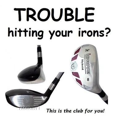 iDRIVE RESCUE Hybrid made Regular Flex taylor fit #8 Iron Wood 34° STEEL SHAFT - Image 1 of 2