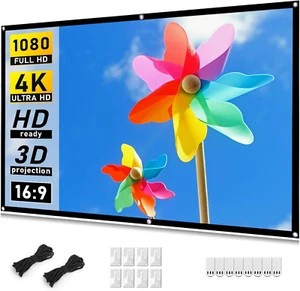 Projector Screen 72 Inch, Movie Projector Screen 16:9 HD Foldable and Portable A - Picture 1 of 11