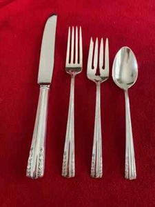 Sterling Silver Chapel Bells by Alvin - 4 Piece Place Setting - No Monograms - Picture 1 of 1