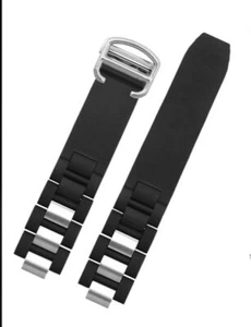 20x10mm Kautschuk Uhrenarmband Watchband für Cartier Ballon Chronoscaph Autoscaph 21 - Bild 1 von 7