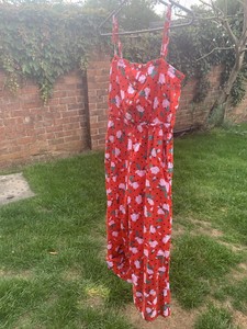 monki red jumpsuit