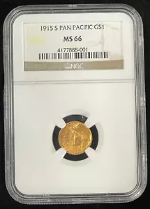 1915 S Panama-Pacific Commemorative Gold Dollar $1 NGC MS 66, Investment Grade - Picture 1 of 4