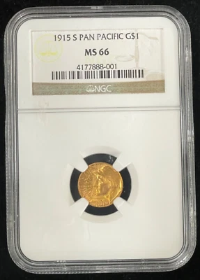 1915 S Panama-Pacific Commemorative Gold Dollar $1 NGC MS 66, Investment Grade - Image 1 of 4