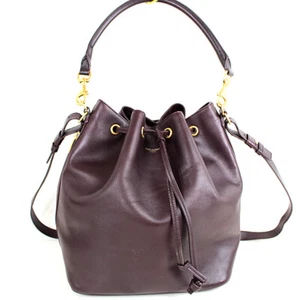 ●Saint Laurent Paris Handtasche Beuteltasche Tasche One Shoulder Bucket Bordeaux Q951 - Bild 1 von 7