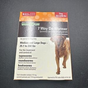 Sentry HC WormX Plus 7 Way De-Wormer Medium and Large Dog, 6 Chewable Tablets