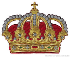 KING QUEEN CROWN iron-on PATCH new EMBROIDERED ROYAL FAMILY EMPEROR APPLIQUE new