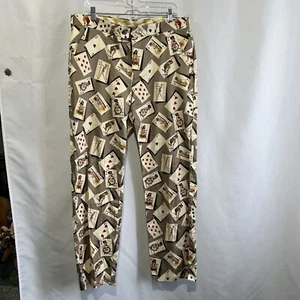 RARE Loudmouth Pinup Poker Card Print Golf Pants Mens 36 X 32 Large - Picture 1 of 13