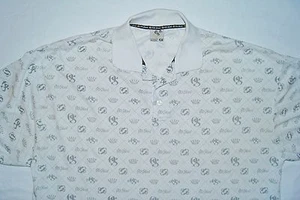 Camisa polo de golf vintage Old Skool para hombre talla 5X estampado de logotipo blanco gris patinador - Imagen 1 de 6