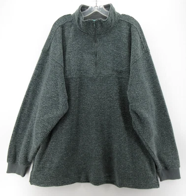 Big Dogs Sweatshirt Men Large Gray Performance 1/4 Zip Pullover Textured Logo - Image 1 of 4