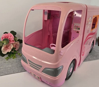 Barbie Glamour Camper Rv Pink Motorhome Vehicle Pop Out Tent - Image 1 of 4