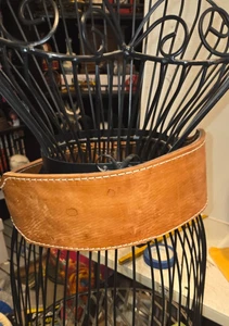 Jugend Gewichthebergürtel klein 34 Zoll lang braun Leder Chromschnalle - Bild 1 von 4