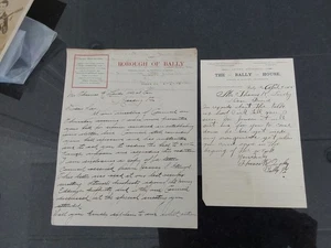 Bally PA 1905 Bally House Hotel/ 1916 Borough Letter Letterhead Berks County - Picture 1 of 7