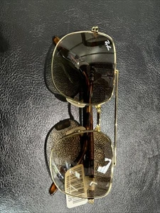 RAY-BAN RB3699 001/51 ARISTA GOLD BROWN GRADIENT CLEAR SUNGLASSES 56MM AUTHENTIC - Picture 1 of 8