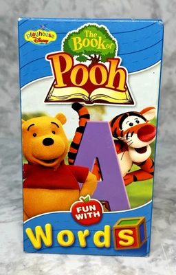Playhouse Disney The Book of Pooh VHS - Fun with WORDS -Educational Tape TESTED Foto 1 de 4