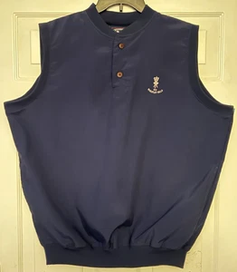 Starbus Vintage Men's Large Blue Windbreaker Vest Wheatley Hills Golf Club - Picture 1 of 10
