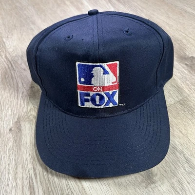 De colección 1990 MLB on Fox Snapback Sombrero Béisbol Azul Logo Otto Gorra Foto 1 de 4