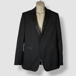 Theory Men's Black Wool Slim One-Button Chambers Tuxedo Jacket Suit Size 40R - Picture 1 of 4