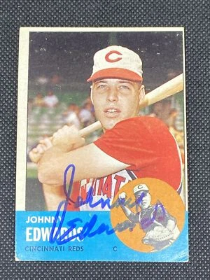 约翰尼·爱德华兹红人签名亲笔签名 1963 年 Topps 卡 #178 ~ 正品证书 — 第 1/4 张图片