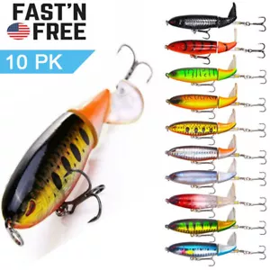 Señuelos de pesca 10ps cebo Whopper Plopper Topwater cola giratoria flotante para lubina - Imagen 1 de 12