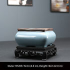 Bonsai Pot W Tray 6" Square Chinese Art Glazed High Quality Teal Ceramic Planter