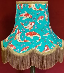 Japanese Koi Carp Blue Lampshades To Match Bedding Sets & Duvet Covers Cushions - Picture 1 of 7