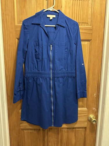 Abito Camicia MICHAEL KORS Roll Tab Manica Zip Anteriore Taglia Large