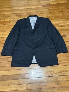 Jack Victor Herren Blazer Sakko Gr. 50 L Schwarz Nadelstreifen 100% Wolle Sport Mantel - Bild 1 von 7