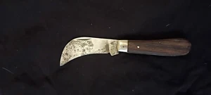 Vintage SABRE 645 Hawksbill Pruning pocket Knife Wooden Handle Folding JAPAN - Picture 1 of 6