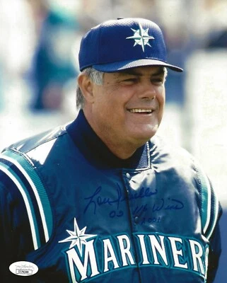 Lou Piniella signed Seattle Mariners 8x10 photo autographed 116 Wins Inscrip JSA - Image 1 of 2