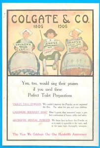 1906 COLGATE and the perfect toilet preparation vintage PRINT AD you gotta look! - Picture 1 of 3