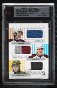 2008 ITG Ultimate Memorabilia 9th Edition Silver /24 Joe Sakic Paul Stastny HOF